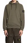 Stone Island Hooded Sweater With Drawstring And Pockets In Green