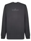 Stone Island Grey Cotton Sweatshirt With Logo In Grey