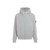 Stone Island Hooded Sweatshirt With Ribbed Cuffs And Hem In Gray