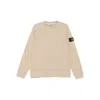 Stone Island Crew Neck Long Sleeve Sweatshirt With Ribbed Cuffs And Hem In Neutral