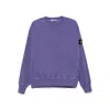 Stone Island Ribbed Crew Neck Sweatshirt In Purple