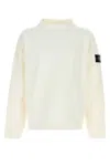 Stone Island Raw Beauty Cotton Sweatshirt In White