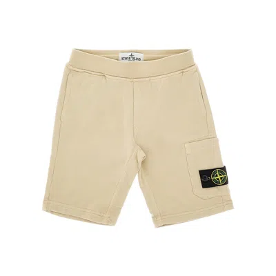Stone Island Sweatshorts With Logo Badge Kids In Black