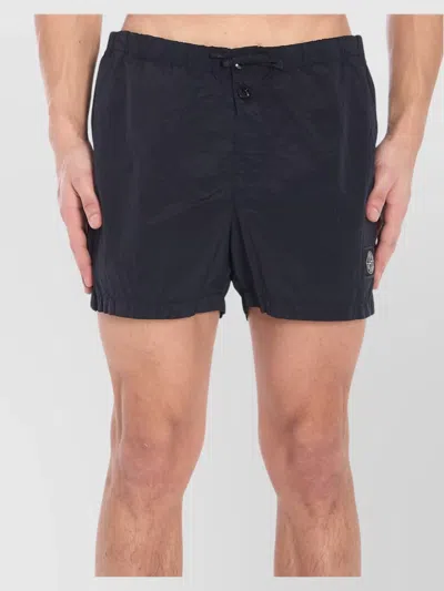 Stone Island Swim Trunks Slim Compass Patch In Black