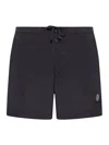 Stone Island Navy Double-dyed Swim Shorts In Black