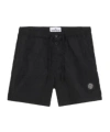 Stone Island Compass Patch Drawstring Swim Shorts In Black