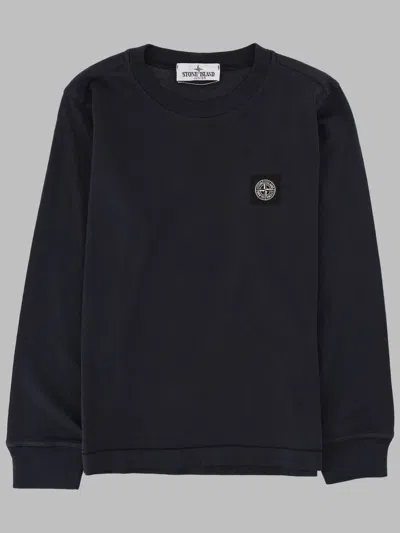 Stone Island Boys' Mini Long Sleeve T-shirt In Blue