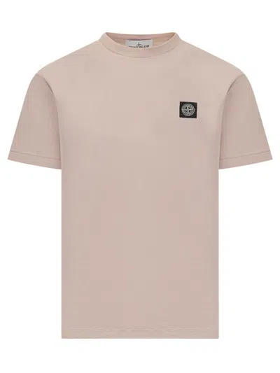 Stone Island Logo Patch T-shirt 'dove Grey' In Neutral
