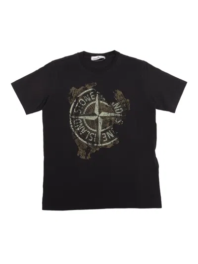 Stone Island Kids' T-shirt In Black