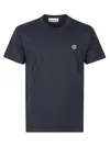 Stone Island Timeless Round Neck T-shirt With Subtle Logo Detail In Blue