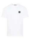 Stone Island Slim Fit Cotton Jersey T-shirt With Compass Patch Clothing In White