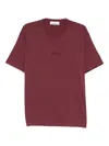 Stone Island Logo-embroidered T-shirt In Burgundy