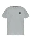 Stone Island Logo-patch Cotton T-shirt In Gray