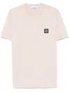 Stone Island Logo Patch Crewneck T-shirt In V0082 Antique Rose