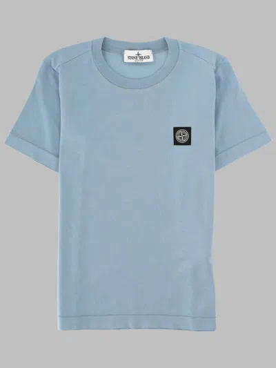 Stone Island T Shirt Con Logo In Blue