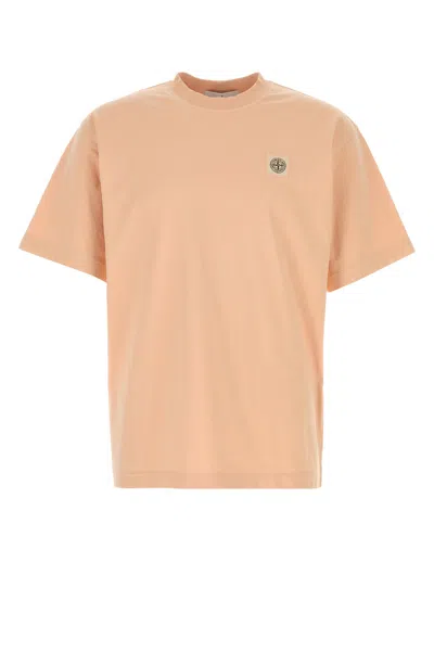 Stone Island Cotton Crew Neck Short Sleeve T-shirt In Pink