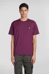 Stone Island Slim-fit Short-sleeve T-shirt With Compass Patch In Viola