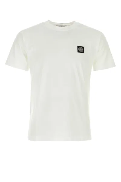 Stone Island Man White Cotton T-shirt