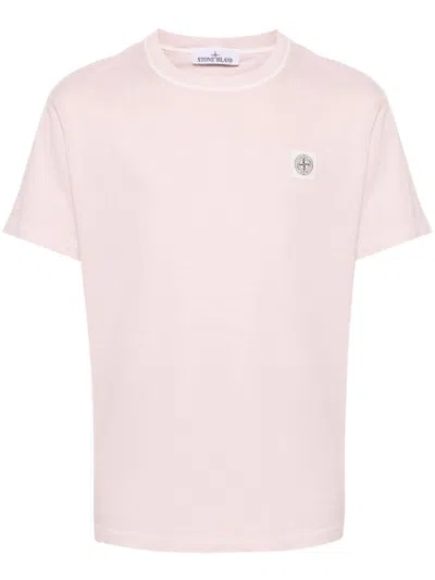Stone Island T-shirt Logo In Pink