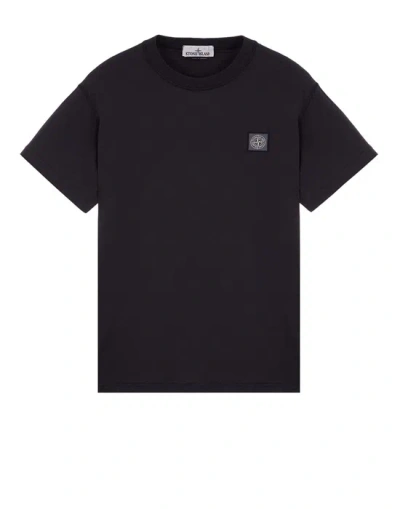 STONE ISLAND STONE ISLAND SHORT SLEEVE T-SHIRT BLUE COTTON
