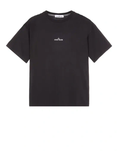 Stone Island T-shirt Manches Courtes Noir Coton In Black