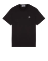 STONE ISLAND STONE ISLAND T-SHIRT MANCHES COURTES NOIR COTON