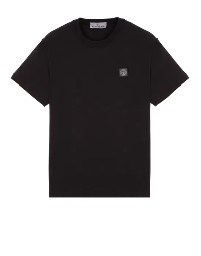 STONE ISLAND STONE ISLAND SHORT SLEEVE T-SHIRT BLACK COTTON
