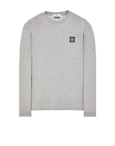 Stone Island T-shirt Manches Longues Gris Coton