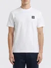 Stone Island Slit Fit Cotton Jersey T-shirt With Patch Logo In White