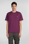 Stone Island Slim-fit Short-sleeve T-shirt With Compass Patch In Purple
