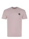 Stone Island Logo Patch T-shirt 'dove Grey' In Rosa Antico