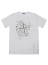 Stone Island T Shirt Stampa Rosa Dei Venti In White