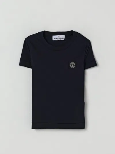 Stone Island T-shirt  Junior Kids Color Blue In Black