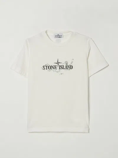 STONE ISLAND T-SHIRT STONE ISLAND JUNIOR KIDS COLOR WHITE,H30456001