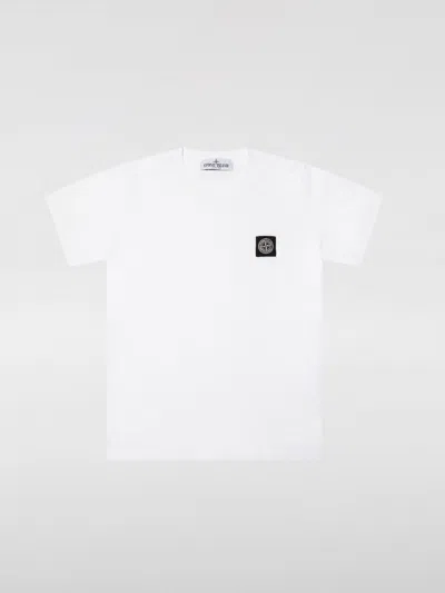 Stone Island Kids' White Classic Logo-embroidered Cotton-jersey T-shirt 2- In Weiss