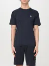Stone Island Logo Patch Crewneck T-shirt In Blue