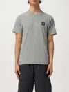 Stone Island Logo-patch Cotton T-shirt In Gray