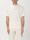 Stone Island Cotton Crew Neck T-shirt With Graphic Print In Ivory