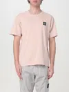 Stone Island Logo Patch T-shirt 'dove Grey' In Pink