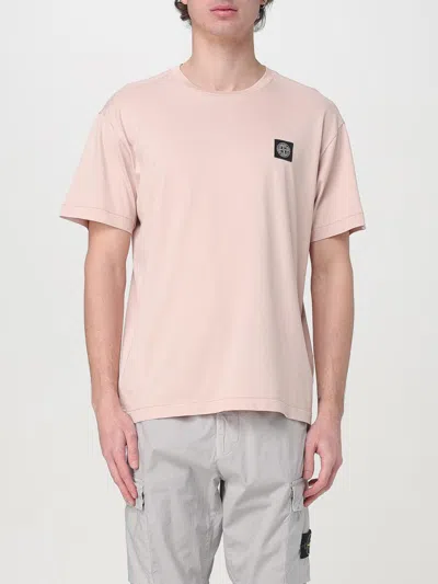 STONE ISLAND T-SHIRT STONE ISLAND MEN COLOR PINK,424686010