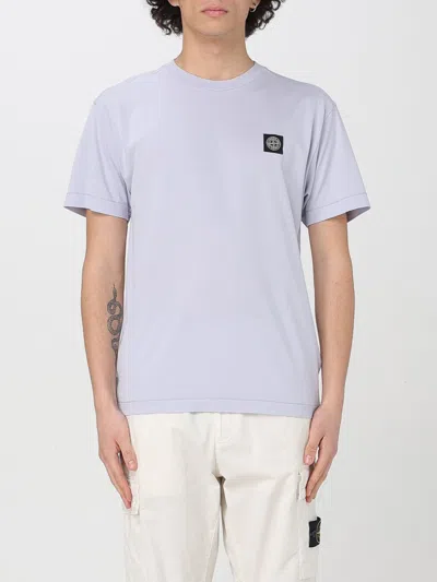 STONE ISLAND T-SHIRT STONE ISLAND MEN COLOR WISTERIA,424686085