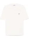 Stone Island Ribbed Crew Neck Cotton T-shirt In White