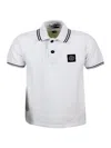 Stone Island Short-sleeved Pique Cotton Polo Shirt With Contrasting Color Profiles On The Collar And Sleeve. Logo In White