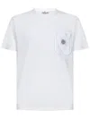 Stone Island Compass Logo Patch Organic Cotton Pocket T-shirt In White