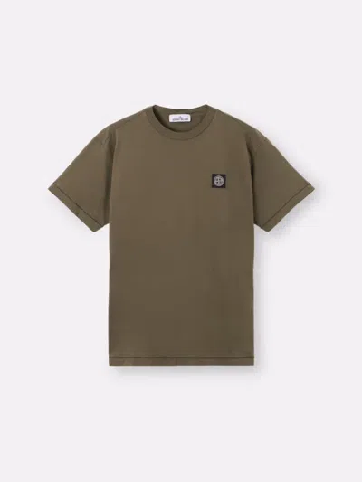 STONE ISLAND STONE ISLAND T-SHIRT WITH COMPASS LOGO PATCH