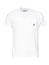 Stone Island Compass Logo Patch Organic Cotton Pocket T-shirt In White