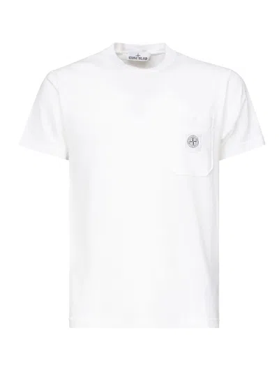 STONE ISLAND T-SHIRT WITH COMPASS PATCH