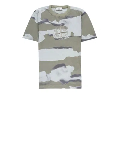 Stone Island Kids' T-shirt With Logo In Gray