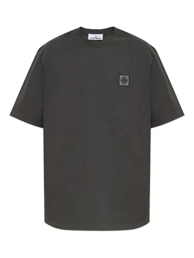 STONE ISLAND STONE ISLAND T-SHIRT WITH LOGO APPLICATION