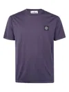 Stone Island Crewneck Cotton T-shirt Compass Patch In Purple